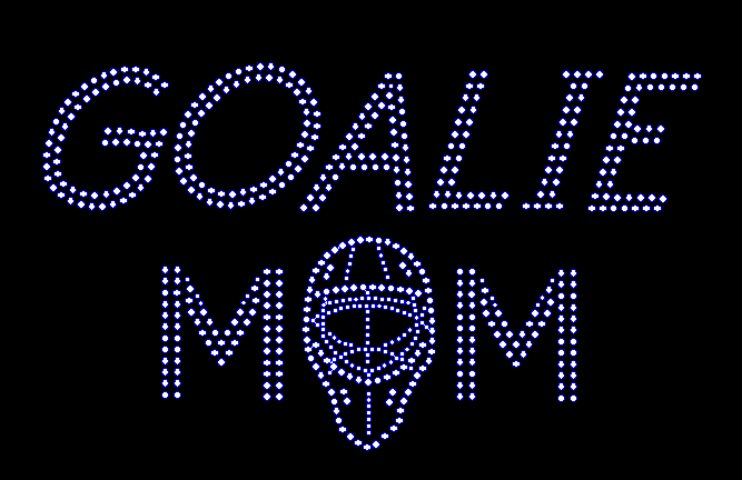 Goalie Mom with Mask Rhinestone Transfer